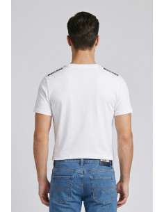 Moschino t-shirt in cotone con bande logate V1A0781-4405 [68da9060] 2