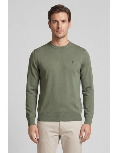 US Golf Club maglia girocollo in cotone con logo ricamato Matteo MA2604 [f160e91f]