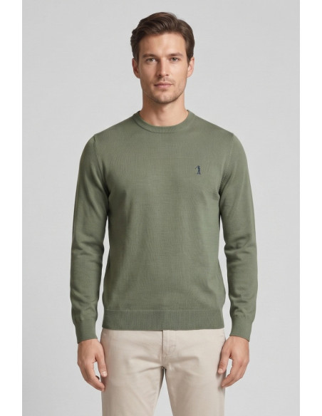 US Golf Club maglia girocollo in cotone con logo ricamato Matteo MA2604 [f160e91f]