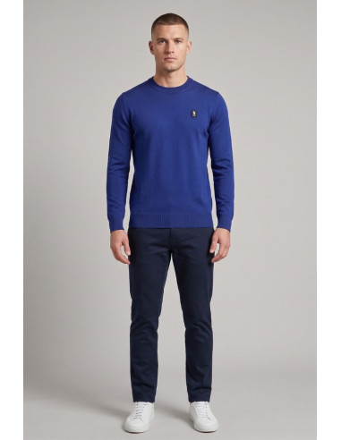 Refrigue maglia girocollo con logo patch R4059M261 [4231c17b]