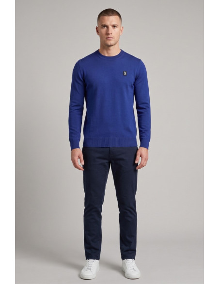 Refrigue maglia girocollo con logo patch R4059M261 [4231c17b]