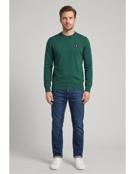 Refrigue maglia girocollo con logo patch R4059M261 [1b67e296]