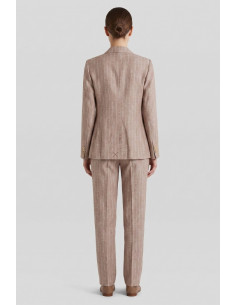 Markup tailleur gessato in misto lino e cotone MW1660003 [b37a0129] 2