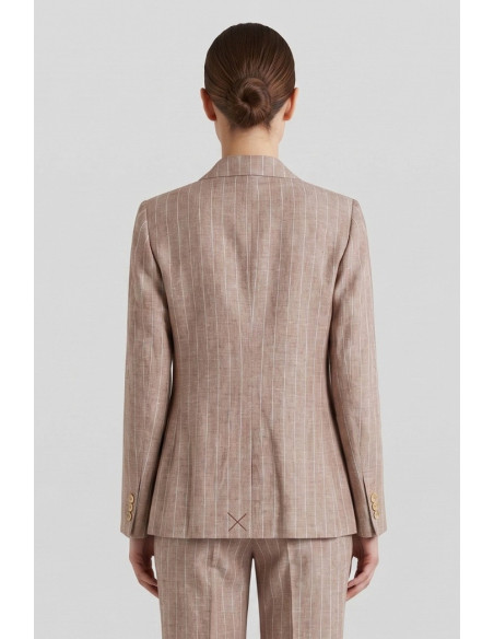Markup tailleur gessato in misto lino e cotone MW1660003 [d811c43e]