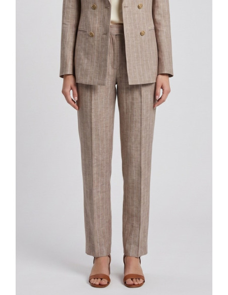 Markup tailleur gessato in misto lino e cotone MW1660003 [6f0c053a]