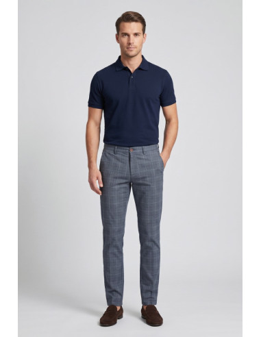 Guy pantalone a quadri in cotone stretch Spider232yk-1035bstp m50037 [07b68036]