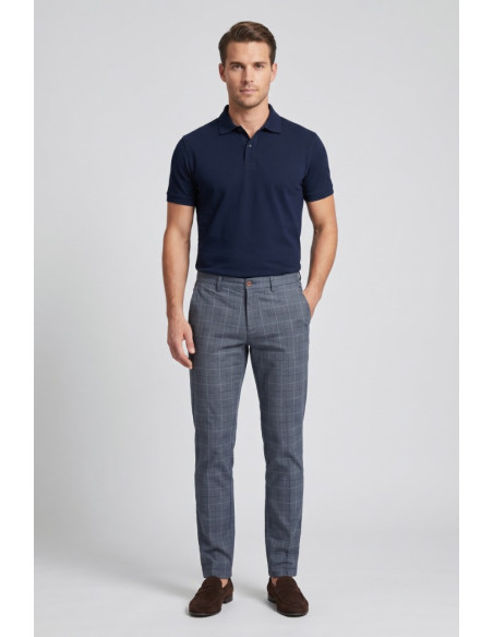 Guy pantalone a quadri in cotone stretch Spider232yk-1035bstp m50037 [07b68036]