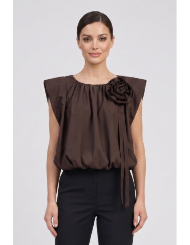 Maidoma blusa in cotone con dettaglio fiore pe26f183/ma8441 [e97e882c]