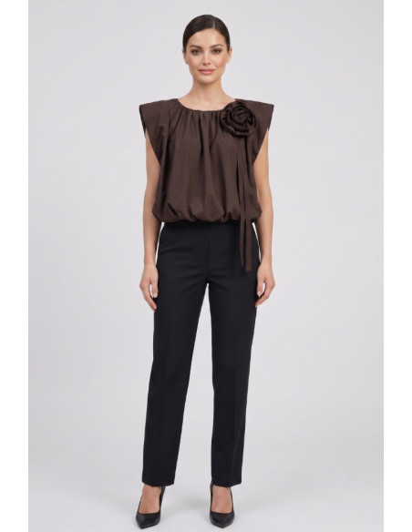 Maidoma blusa in cotone con dettaglio fiore pe26f183/ma8441 [87450a25]