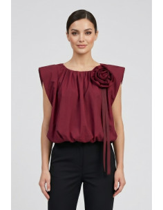 Maidoma blusa in cotone con dettaglio fiore pe26f183/ma8441 [01bae234]