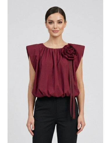 Maidoma blusa in cotone con dettaglio fiore pe26f183/ma8441 [01bae234]