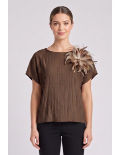 Maidoma blusa in viscosa stretch con dettaglio piume pe26f183/ma8449 [c49eb711]