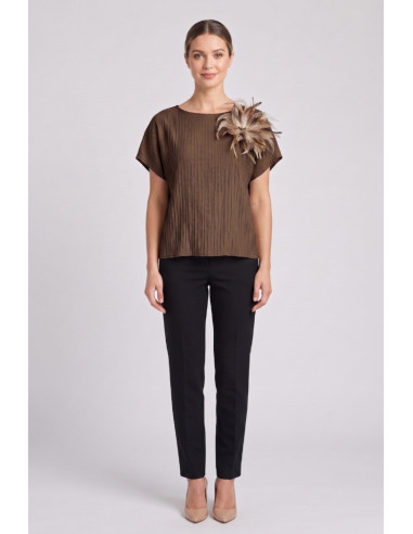 Maidoma blusa in viscosa stretch con dettaglio piume pe26f183/ma8449 [aaa53518]