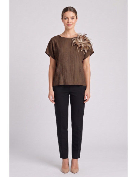 Maidoma blusa in viscosa stretch con dettaglio piume pe26f183/ma8449 [aaa53518]