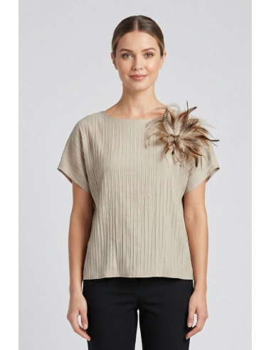 Maidoma blusa in viscosa stretch con dettaglio piume pe26f183/ma8449 [dffdd1bf]