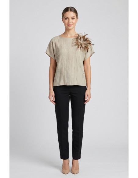 Maidoma blusa in viscosa stretch con dettaglio piume pe26f183/ma8449 [b1c653b6]