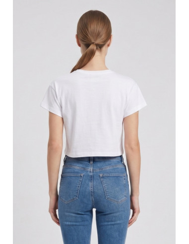 Fly Girl t-shirt in cotone stretch con strass 1005/05 [2cbfc2fc]