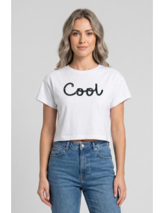 Fly Girl t-shirt in cotone stretch con strass 1005/05 [6e873bf7]