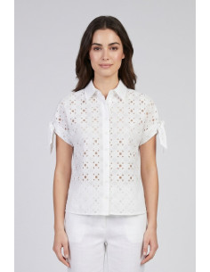 Fresh Flower camicia con lavorazione in pizzo sangallo FD673 [ba106ec8]