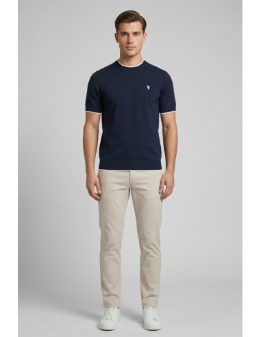 Refrigue maglia in filo di cotone con contrasti R4064M261 [6bab6146]