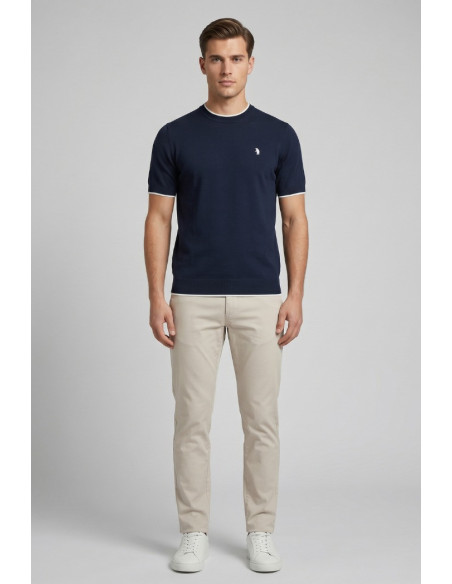 Refrigue maglia in filo di cotone con contrasti R4064M261 [6bab6146]