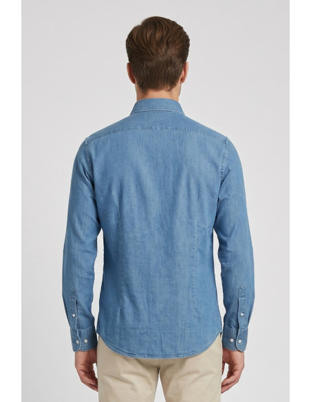 Paul Matthew camicia in denim di cotone stretch CF11-1001 [e7bcb144]