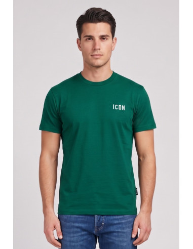 Icon t-shirt in cotone con ricamo logo IUPRET001 [374c1364]