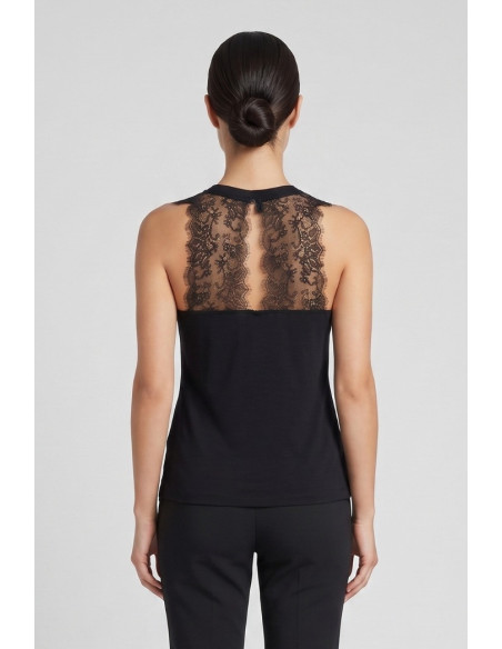 Fresh Flower canotta in viscosa stretch con inserti in pizzo FD603 [33740ef6]