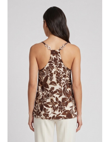 Fly Girl top in viscosa a fantasia con applicazioni 2404/09 [85df8c7c]