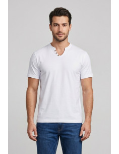 Urban Ring t-shirt in jersey di cotone con bottoni sul collo UR1110042 [5b9e8076]