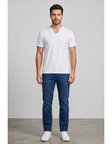 Urban Ring t-shirt in jersey di cotone con bottoni sul collo UR1110042 [35a5027f]