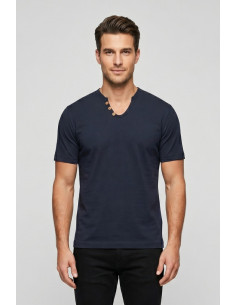 Urban Ring t-shirt in jersey di cotone con bottoni sul collo UR1110042 [c0803a70]
