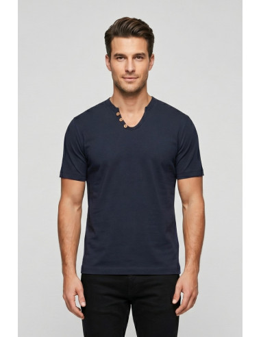 Urban Ring t-shirt in jersey di cotone con bottoni sul collo UR1110042 [c0803a70]