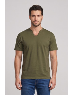 Urban Ring t-shirt in jersey di cotone con bottoni sul collo UR1110042 [3af8e893]