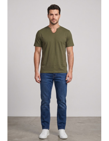 Urban Ring t-shirt in jersey di cotone con bottoni sul collo UR1110042 [54c36a9a]