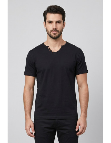 Urban Ring t-shirt in jersey di cotone con bottoni sul collo UR1110042 [709c38fa]