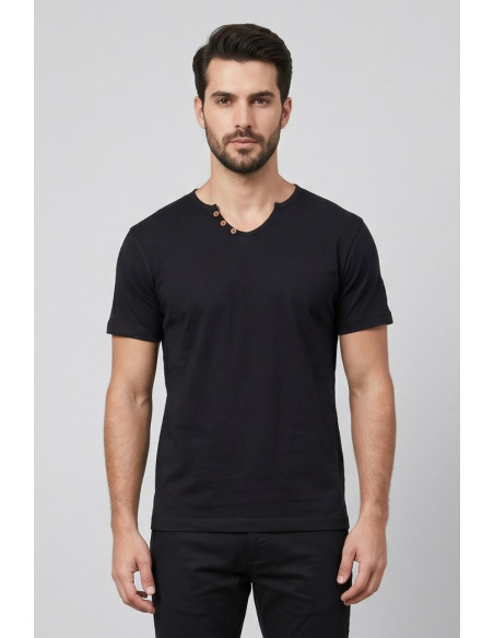 Urban Ring t-shirt in jersey di cotone con bottoni sul collo UR1110042 [709c38fa]