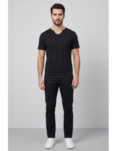 Urban Ring t-shirt in jersey di cotone con bottoni sul collo UR1110042 [1ea7baf3]