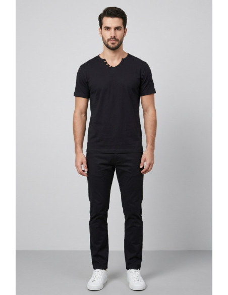Urban Ring t-shirt in jersey di cotone con bottoni sul collo UR1110042 [1ea7baf3]