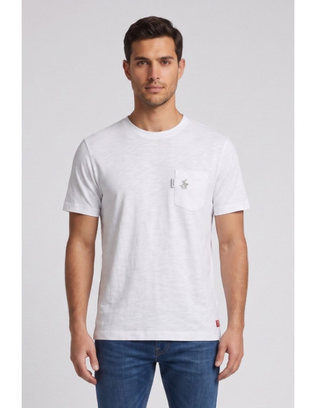 Beverly Hills Polo Club t-shirt in jersey di cotone con taschino TS450040 [84848467]