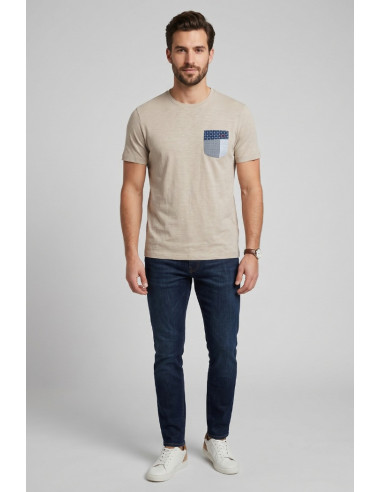 Guy t-shirt in jersey di cotone con taschino Cabrio118-sb M49889 [0c8caf95]