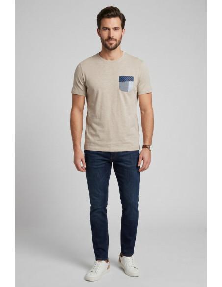 Guy t-shirt in jersey di cotone con taschino Cabrio118-sb M49889 [0c8caf95]