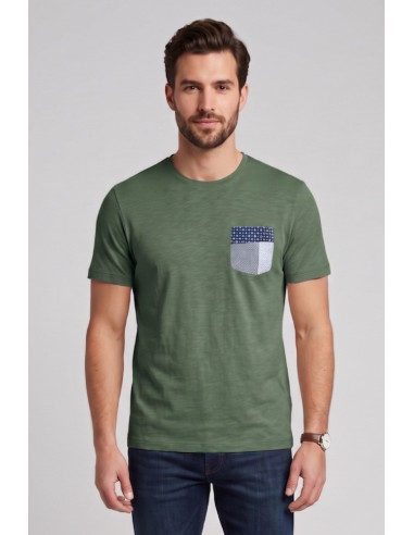 Guy t-shirt in jersey di cotone con taschino Cabrio118-sb M49889 [7319cf64]