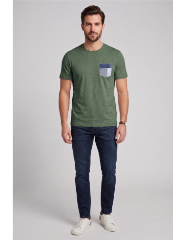 Guy t-shirt in jersey di cotone con taschino Cabrio118-sb M49889 [1d224d6d]