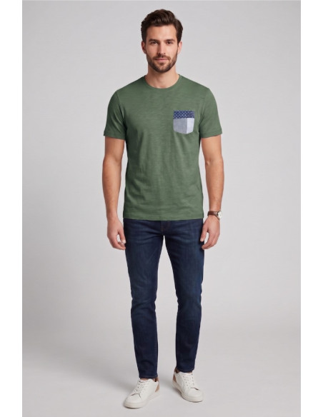 Guy t-shirt in jersey di cotone con taschino Cabrio118-sb M49889 [1d224d6d]