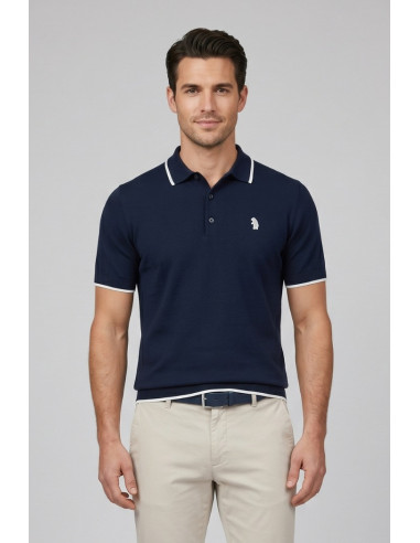 Refrigue polo in filo di cotone con contrasti R5012M261 [7d9dcb54]
