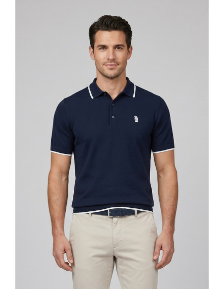 Refrigue polo in filo di cotone con contrasti R5012M261 [7d9dcb54]
