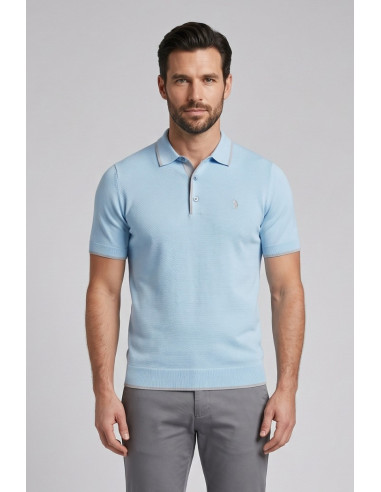 Refrigue polo in filo di cotone con contrasti R5012M261 [75cfbb87]