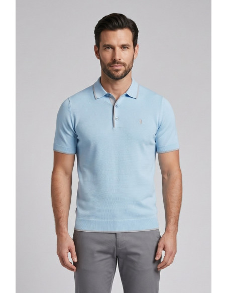 Refrigue polo in filo di cotone con contrasti R5012M261 [75cfbb87]