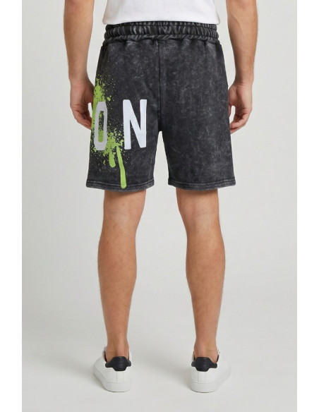 Icon bermuda in misto cotone con stampa logo effetto fluo IUB014 [841322b1]